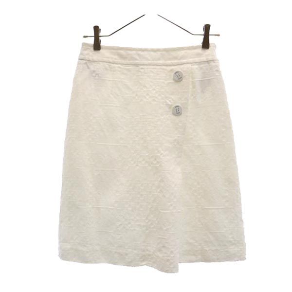 ダックス 日本製 ミディ丈 スカート 38 白 DAKS レディース