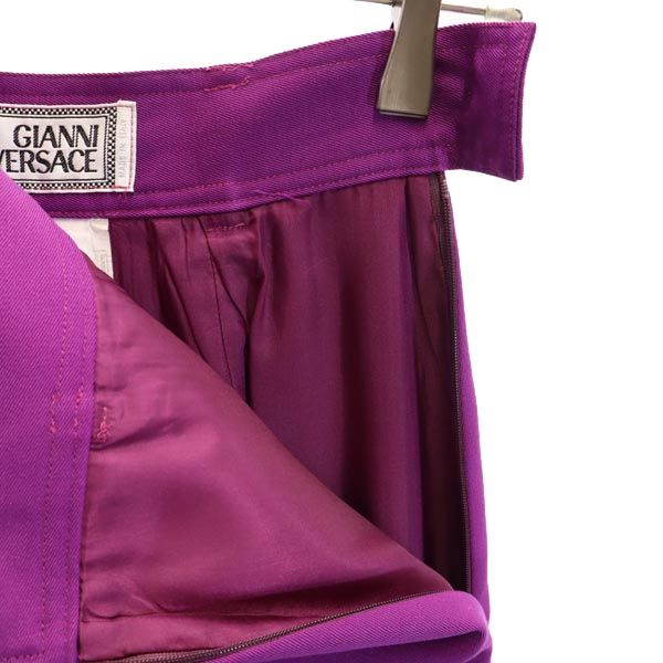 Gianni Versace ジャンニヴェルサーチ イタリア製 ミニ丈 ウール100% スカート 紫 レディース