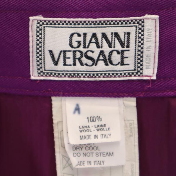 Gianni Versace ジャンニヴェルサーチ イタリア製 ミニ丈 ウール100% スカート 紫 レディース
