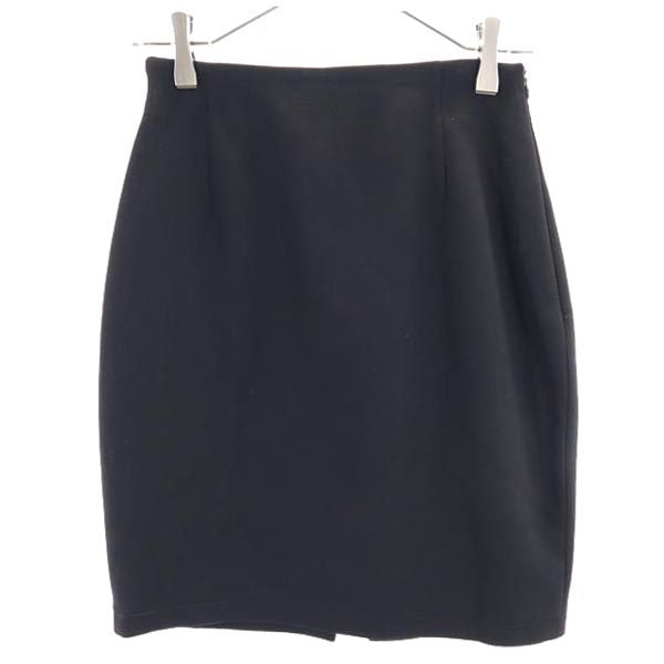 Gianni Versace ジャンニヴェルサーチ イタリア製 ミニ丈 タイトスカート 38 ブラック系 サイドジップ レディース