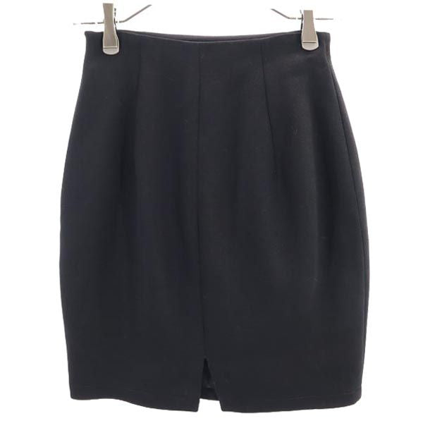 Gianni Versace ジャンニヴェルサーチ イタリア製 ミニ丈 タイトスカート 38 ブラック系 サイドジップ レディース