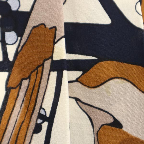 MARC BY MARC JACOBS マークバイマークジェイコブス 総柄 ミニ丈 シルク プリーツスカート 2 ブラウン系 サイドジップ レディース