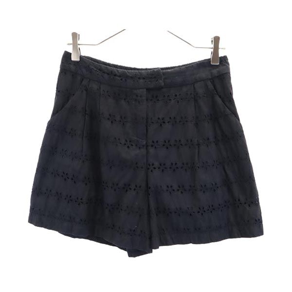 MAX&CO マックスアンドコー 花柄 刺繍 ショートパンツ 40 ブラック レディース