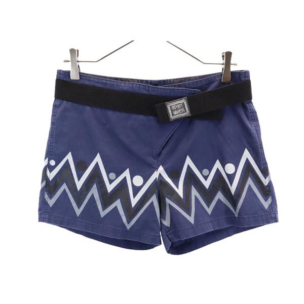 STUSSY ステューシー ショートパンツ S ネイビー系 ロゴ レディース