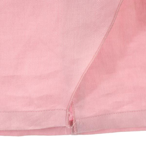 SPORTMAX スポーツマックス イタリア製 リネン ミディ丈 アシンメトリー スカート 42 ピンク アシメ レディース