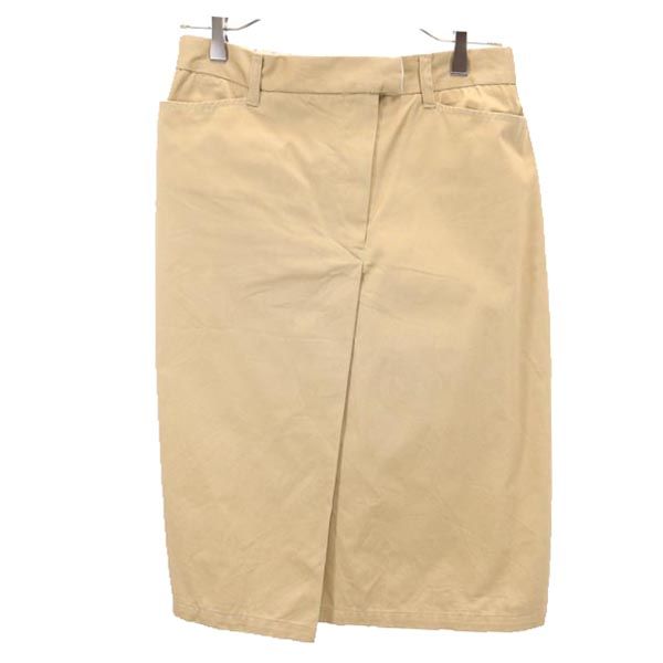 Le Minor ルミノア 日本製 ミディ丈 スカート 38 ベージュ レディース
