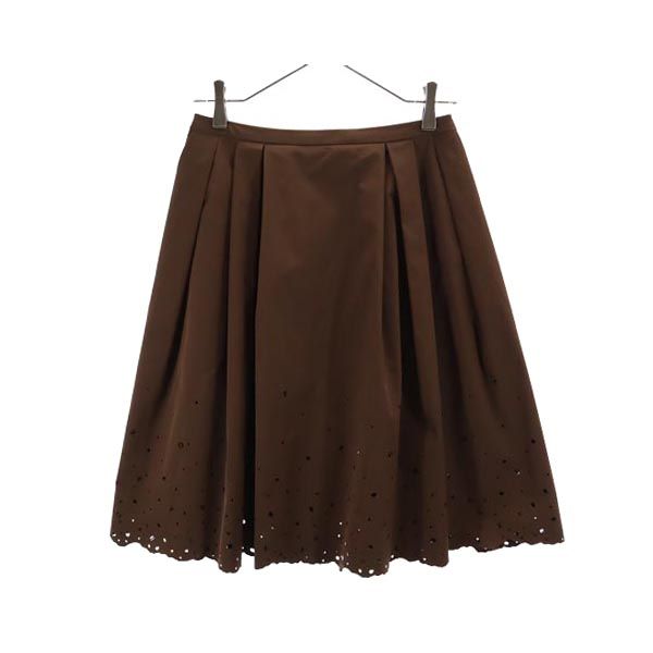 FOXEY フォクシー 日本製 ミニ丈 スカート 40 ブラウン系 レディース