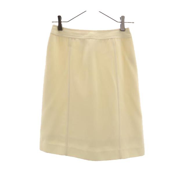 CHANEL シャネル フランス製 ミニ丈 台形 スカート 36 アイボリー系 レディース