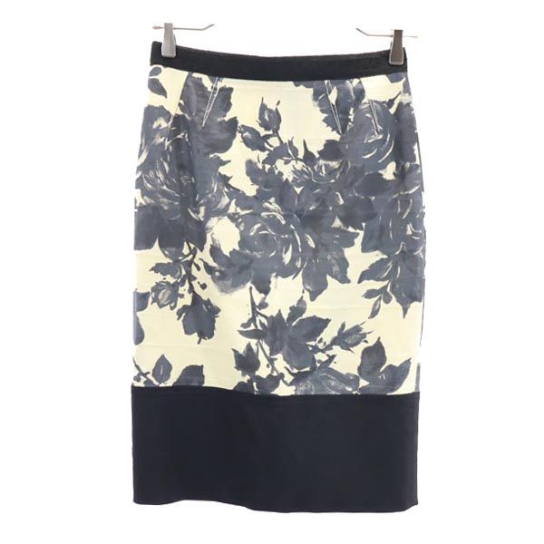 Alessandro dell'Acqua アレッサンドロ デラクア 花柄 ミディ丈 スカート アイボリー系 レディース