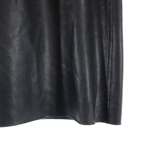 FOXEY NEW YORK フォクシーニューヨーク ミニ丈 フェイクレザー スカート 38 ブラック系 バックジップ レディース