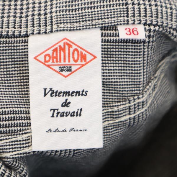 Danton ダントン ペインター グレンチェック 日本製 ミニ丈 タイトスカート 36 白×黒 レディース
