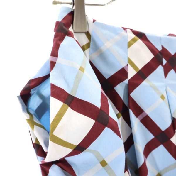 マークバイマークジェイコブス チェック柄 ミニ丈 ラップスカート 0 ブルー系 MARC BY MARC JACOBS レディース