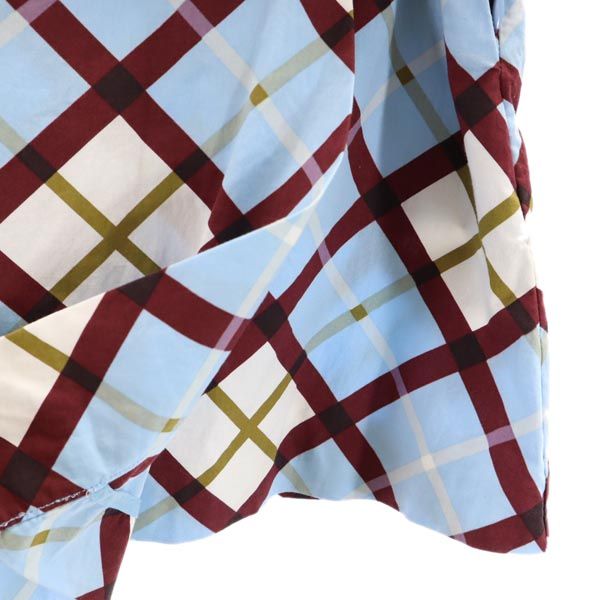 マークバイマークジェイコブス チェック柄 ミニ丈 ラップスカート 0 ブルー系 MARC BY MARC JACOBS レディース