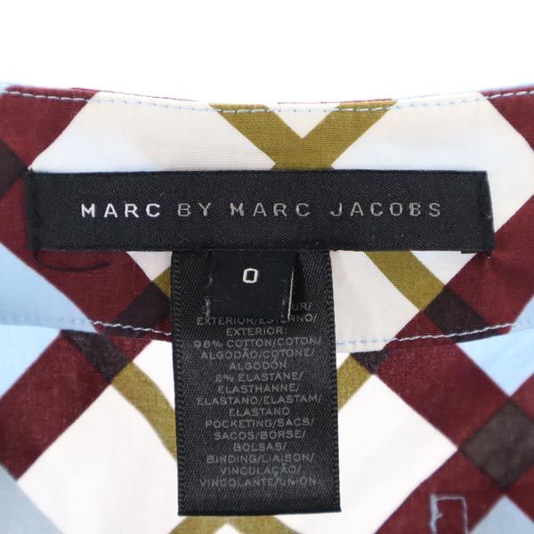 マークバイマークジェイコブス チェック柄 ミニ丈 ラップスカート 0 ブルー系 MARC BY MARC JACOBS レディース