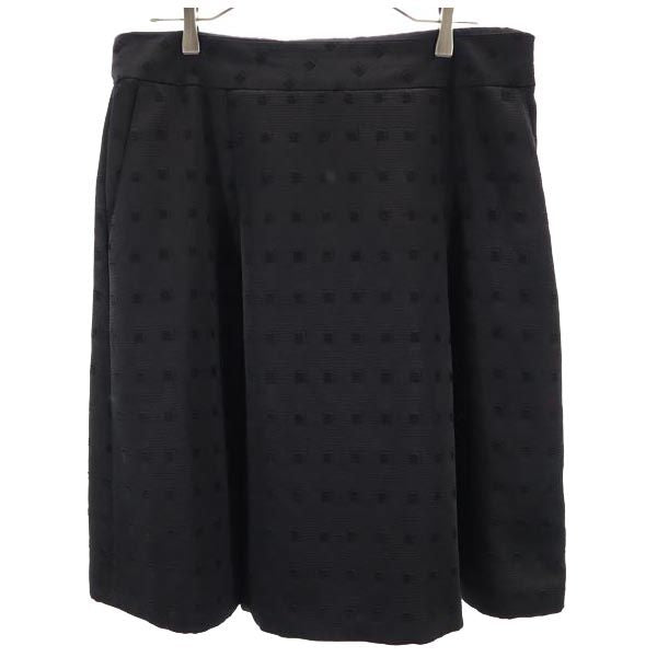 MACKINTOSH LONDON マッキントッシュロンドン 日本製 総柄 ミディ丈 スカート 48 ブラック ビッグサイズ レディース