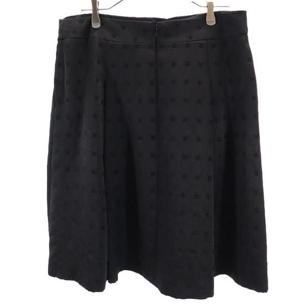 MACKINTOSH LONDON マッキントッシュロンドン 日本製 総柄 ミディ丈 スカート 48 ブラック ビッグサイズ レディース