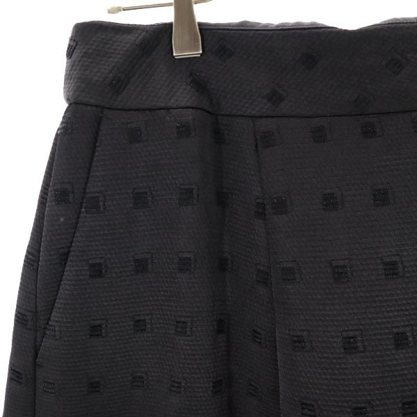 MACKINTOSH LONDON マッキントッシュロンドン 日本製 総柄 ミディ丈 スカート 48 ブラック ビッグサイズ レディース