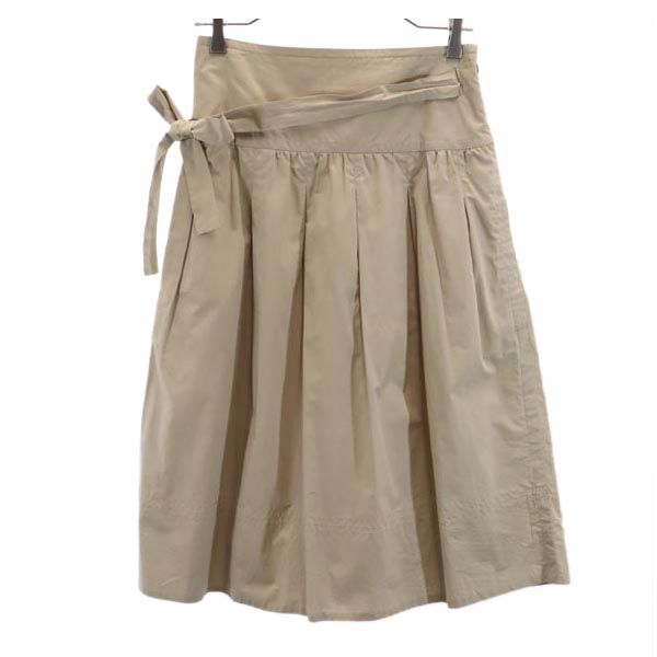 Chloe クロエ フランス製 ミディ丈 スカート 34 ベージュ系 サイドジップ レディース