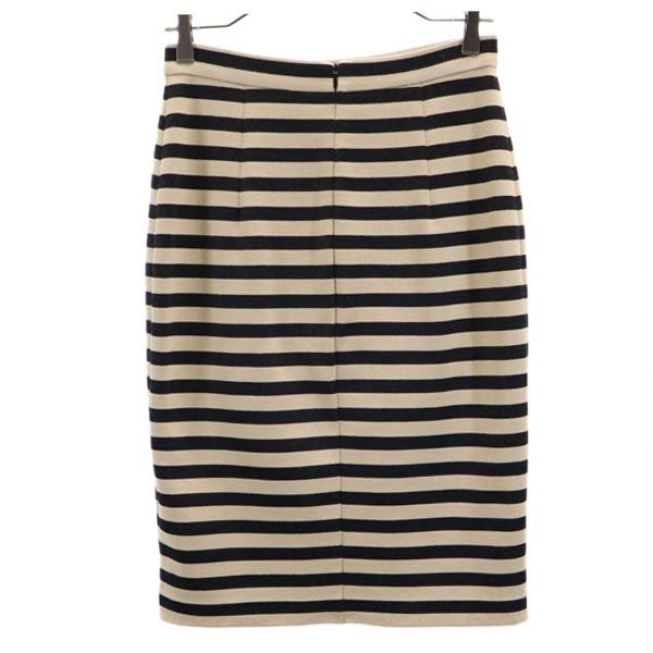 MAX MARA WEEKEND マックスマーラ ウイークエンド ボーダー ミニ丈 タイトスカート S ベージュ系 バックジップ レディース