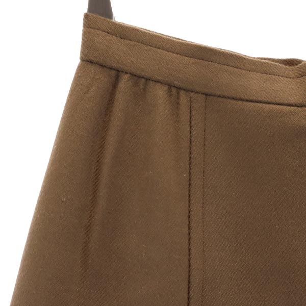 Christian Dior クリスチャンディオール ウール100% ミディ丈 ボックス プリーツスカート M ブラウン系 サイドジップ レディース