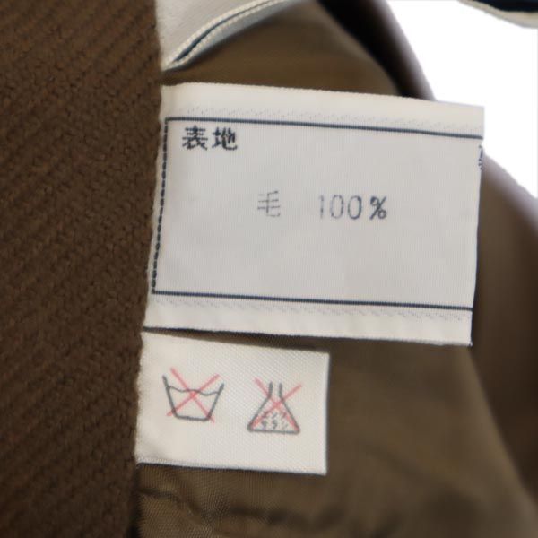 Christian Dior クリスチャンディオール ウール100% ミディ丈 ボックス プリーツスカート M ブラウン系 サイドジップ レディース