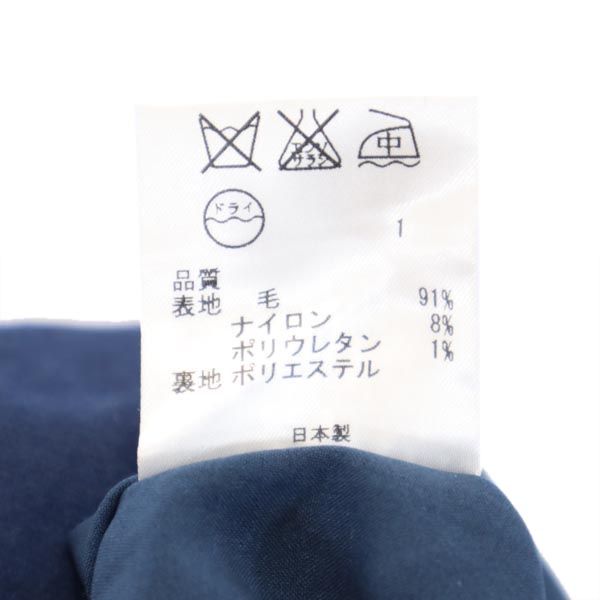 未使用 Calvin klein カルバンクライン ウールブレンド ミニ丈 プリーツスカート 4 ネイビー系 サイドジップ レディース