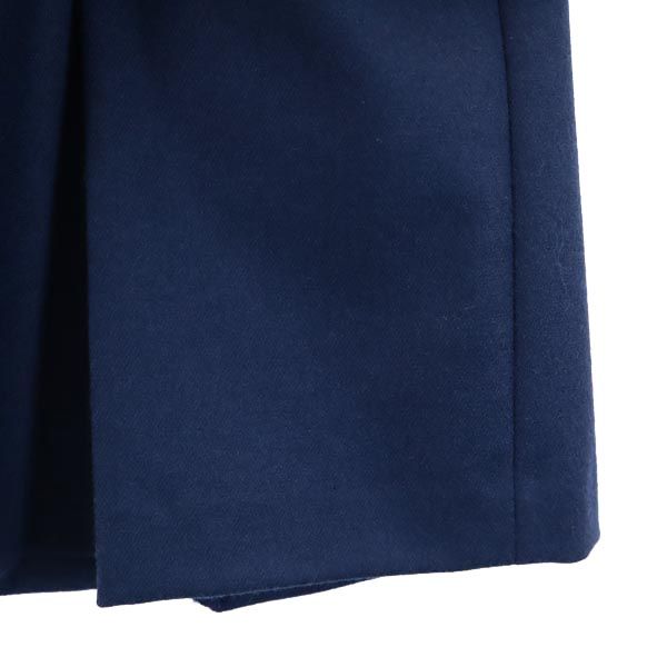 未使用 Calvin klein カルバンクライン ウールブレンド ミニ丈 プリーツスカート 4 ネイビー系 サイドジップ レディース