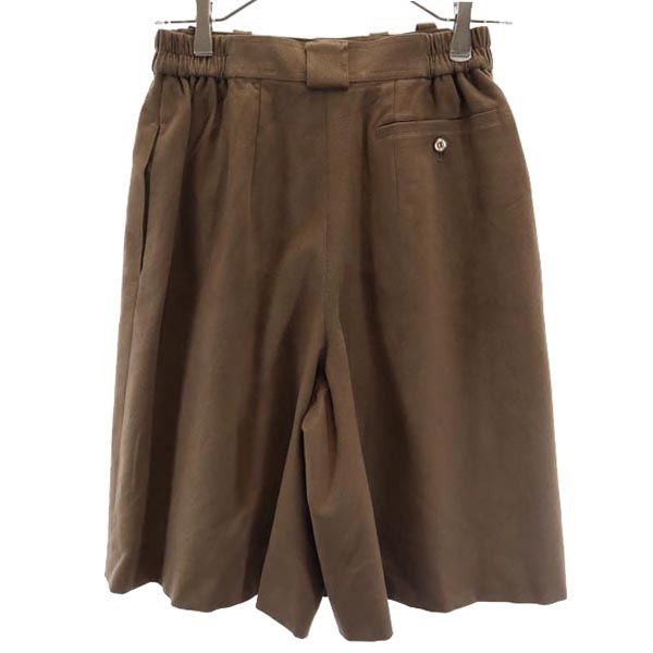 レオナール スポーツ フェイクスエード ショートパンツ 66-92 ブラウン LEONARD SPORT ラムース レディース