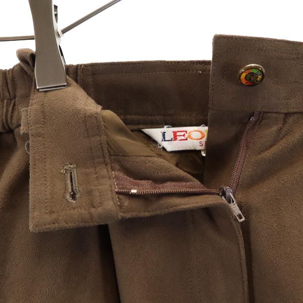 レオナール スポーツ フェイクスエード ショートパンツ 66-92 ブラウン LEONARD SPORT ラムース レディース