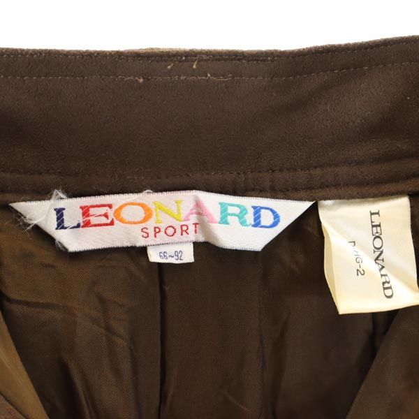 LEONARD SPORT レオナール スポーツ フェイクスエード ショートパンツ 66-92 ブラウン ラムース レディース