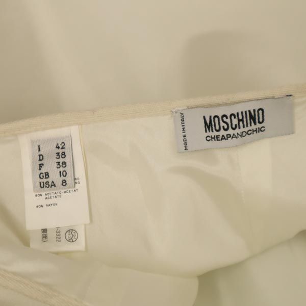 MOSCHINO モスキーノ イタリア製 ミニ丈 スカート 8 白 レディース