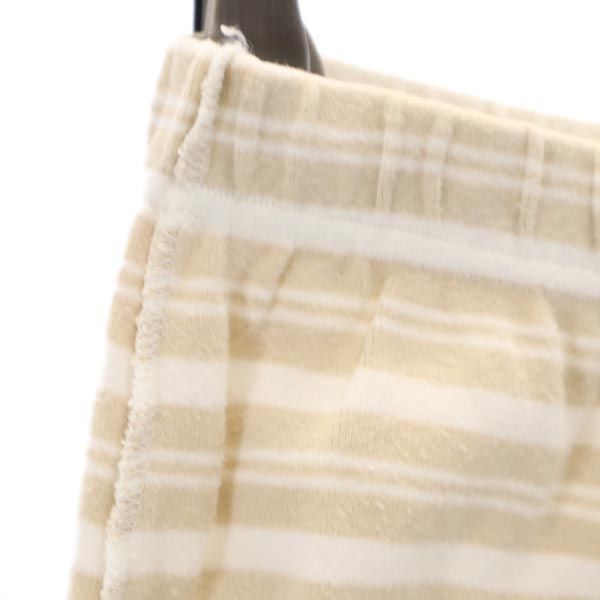 Sonia Rykiel ソニアリキエル フランス製 ボーダー柄 ミニ丈 スカート M ベージュ系 ウエストゴム レディース
