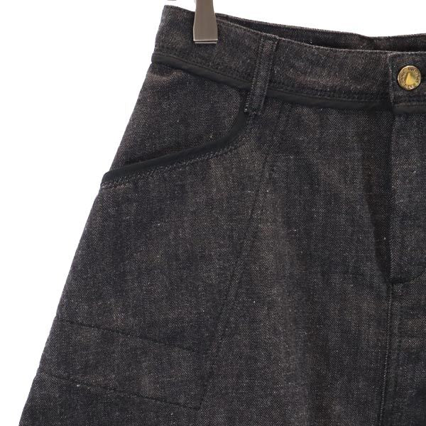 LOUIS VUITTON ルイヴィトン イタリア製 ミニ丈 デニムスカート 38 黒系 レディース