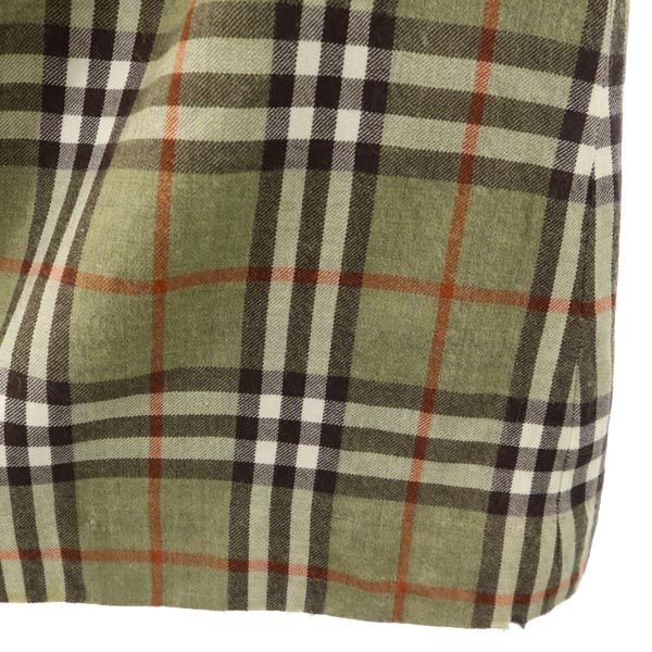 Burberrys バーバリーズ 90s オールド ウール100% ノバチェック柄 ミディ丈 スカート 緑系 レディース