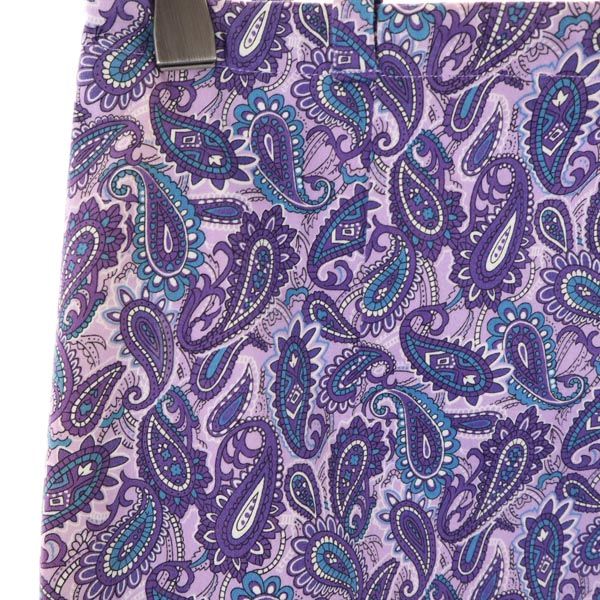 PEARLY GATES パーリーゲイツ ペイズリー柄 ミディ丈 スカート 0 パープル系 サイドジップ レディース