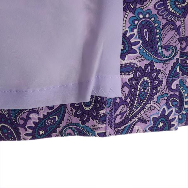 PEARLY GATES パーリーゲイツ ペイズリー柄 ミディ丈 スカート 0 パープル系 サイドジップ レディース