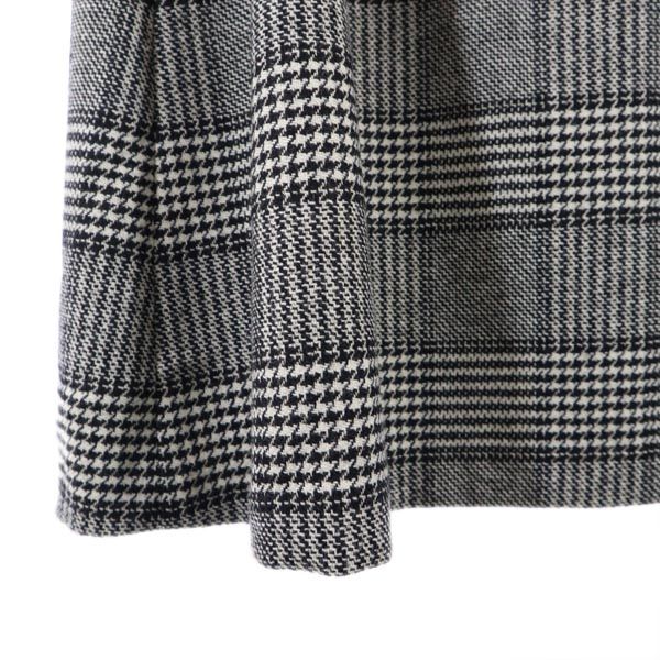ANDREA INCONTRI アンドレアインコントリ イタリア製 ウールブレンド グレンチェック ミディ丈 スカート 38 グレー フロントボタン レディース