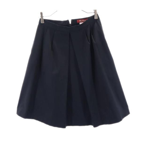 MAX MARA マックスマーラ ミニ丈 プリーツスカート 38 ブラック系 バックジップ レディース