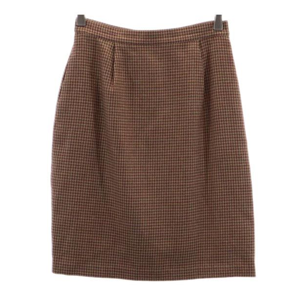 FOXEY フォクシー ウール100% チェック ミニスカート 40 バックジップ レディース