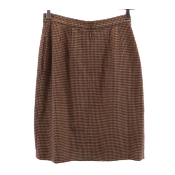 FOXEY フォクシー ウール100% チェック ミニスカート 40 バックジップ レディース