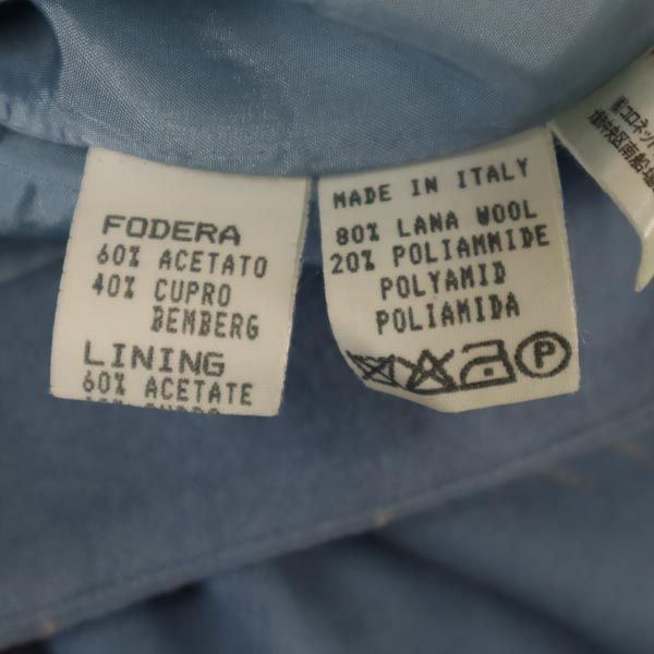 mila schon ミラショーン イタリア製 ウールブレンド 花刺繍 ミディ丈 スカート 40 ブルー系 バックジップ レディース