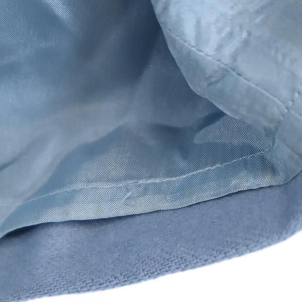 mila schon ミラショーン イタリア製 ウールブレンド 花刺繍 ミディ丈 スカート 40 ブルー系 バックジップ レディース