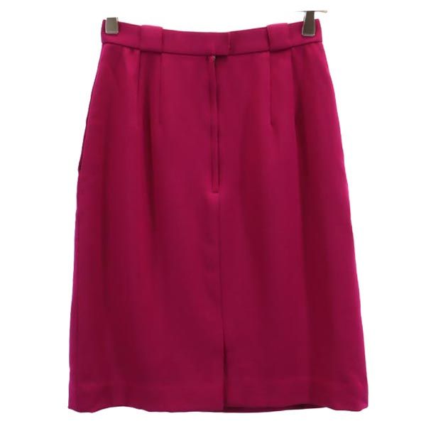 クリスチャンディオール ウール100% ミニ丈 スカート M ピンク系 Christian Dior バックジップ レディース