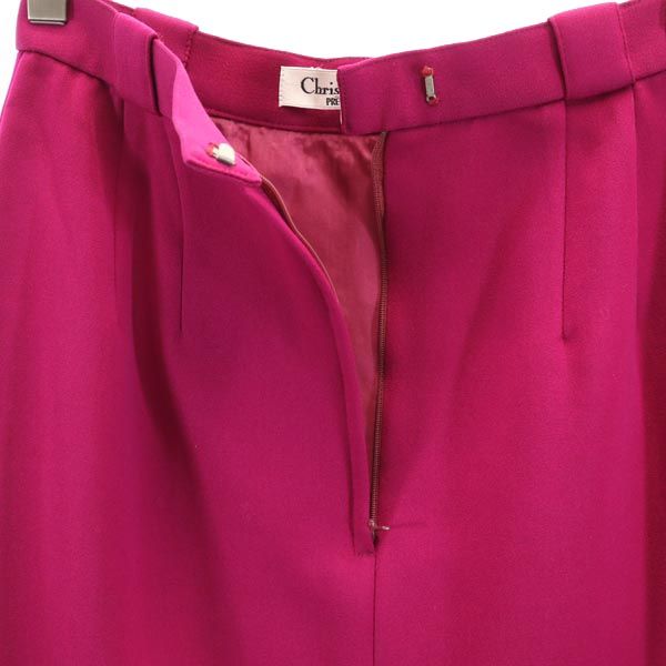 クリスチャンディオール ウール100% ミニ丈 スカート M ピンク系 Christian Dior バックジップ レディース
