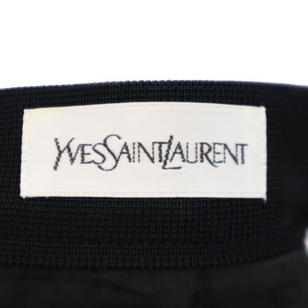 YVES SAINT LAURENT イヴサンローラン 日本製 ミディ丈 スカート 11号 ブラック サイドジップ レディース