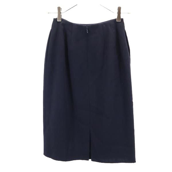 FOXEY フォクシー 日本製 ミディ丈 タイトスカート 38 濃紺 レディース