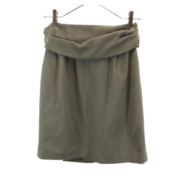Emporio Armani エンポリオアルマーニ 日本製 ミニ丈 ラップスカート 40 カーキ系 レディース