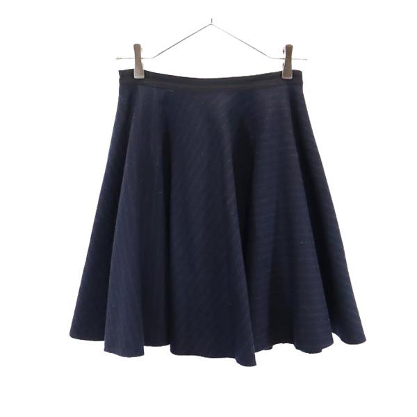 LANVIN ランバン 日本製 ミニ丈 フレアスカート 36 濃紺 レディース