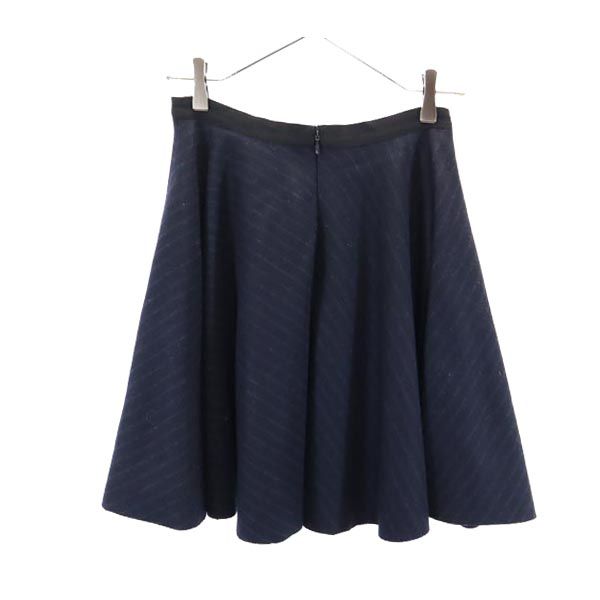 LANVIN ランバン 日本製 ミニ丈 フレアスカート 36 濃紺 レディース