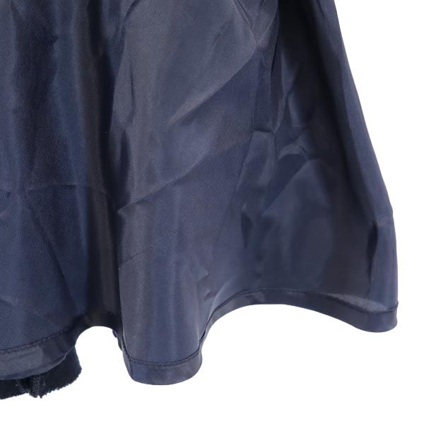 LANVIN ランバン 日本製 ミニ丈 フレアスカート 36 濃紺 レディース